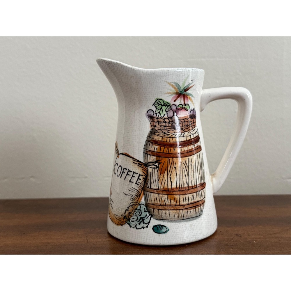 Vintage Nasco Del Coronado Mid Century Ceramic Coffee Creamer Small Pitcher